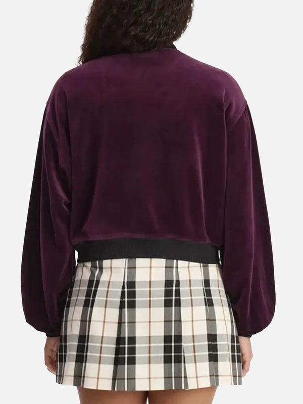 FRED PERRY Velour Track Jacket - Plum – plum, arka görünüm