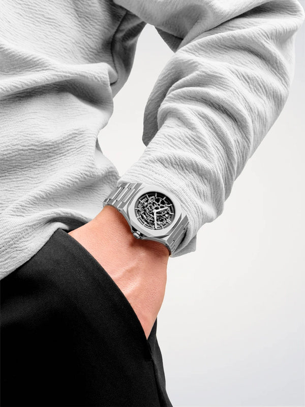 D1 MILANO, Skeleton Silver, KOL SAATİ, shopi go'da!