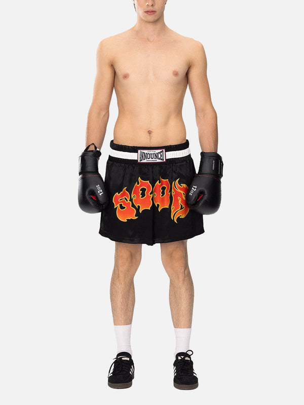 SOON TO BE ANNOUNCED, STBA Black Satin Boxing Shorts, ŞORT, shopi go'da!