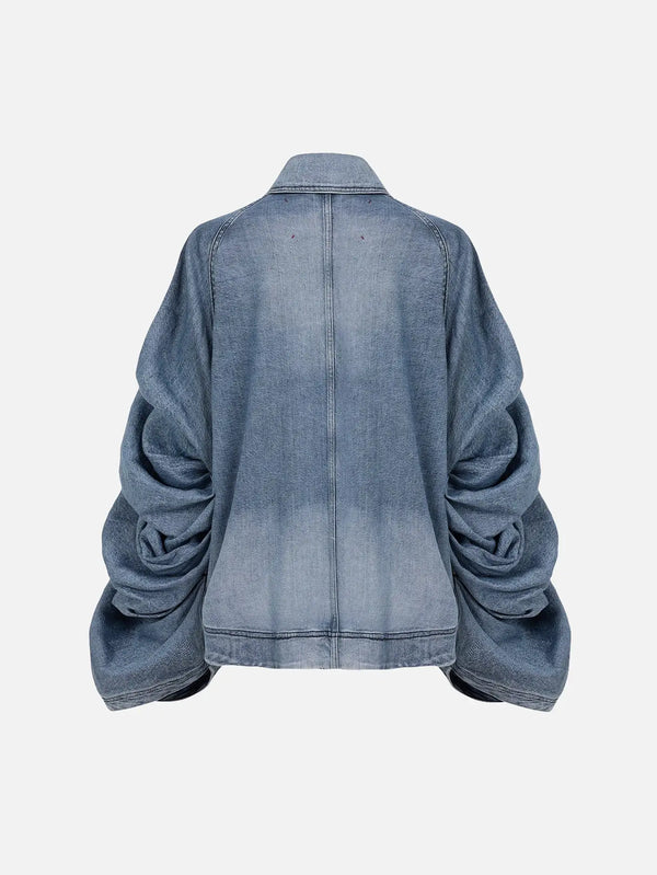 EX DE RUE Sculpt Denim Jacket I – açık mavi, arka görünüm