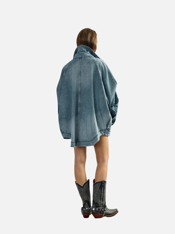 EX DE RUE Sculpt Denim Jacket I – mavi, arka görünüm