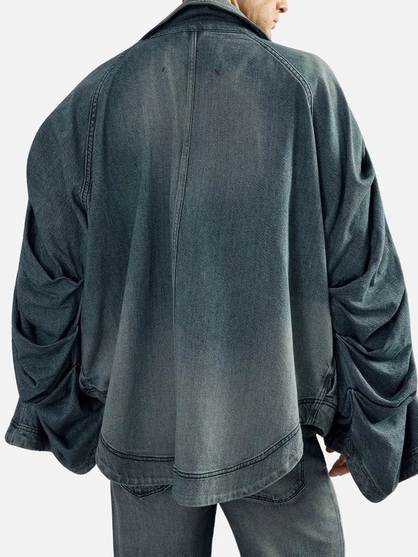EX DE RUE Sculpt Denim Jacket II – lacivert, arka görünüm