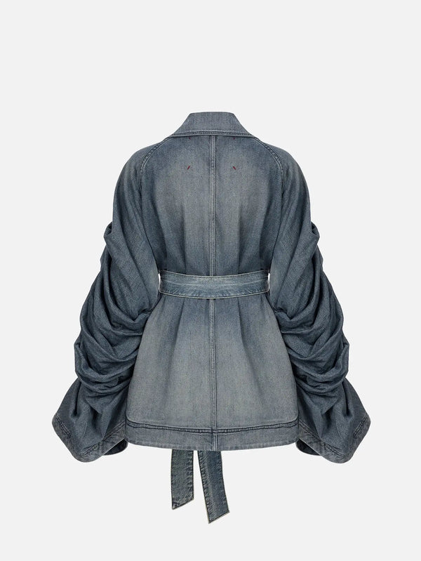 EX DE RUE Sculpt Denim Jacket II – mavi, arka görünüm