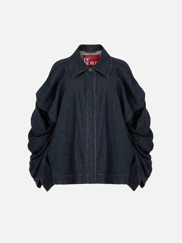 EX DE RUE Sculpt Denim Jacket III – lacivert, önden görünüm