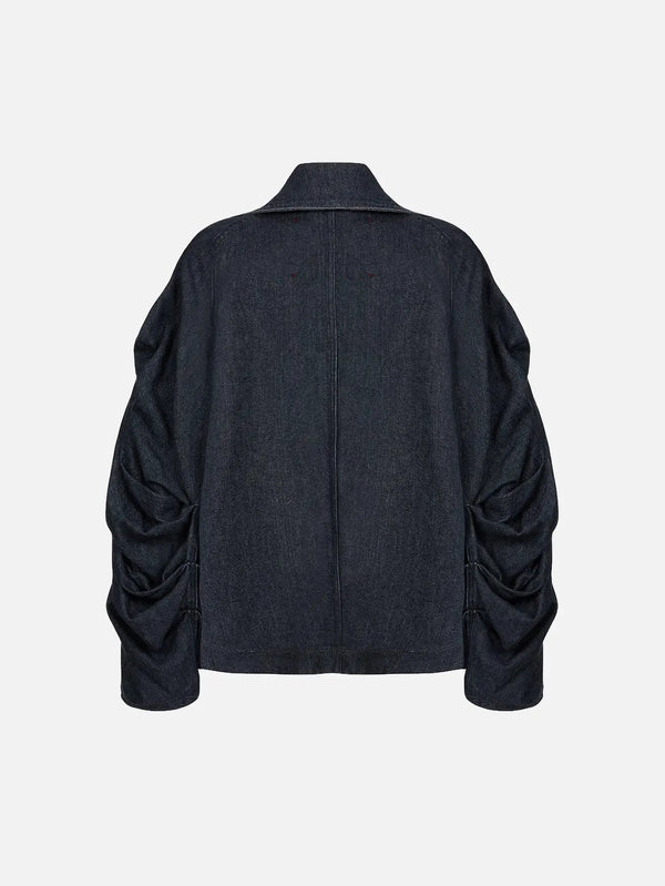 EX DE RUE Sculpt Denim Jacket III – lacivert, arka görünüm