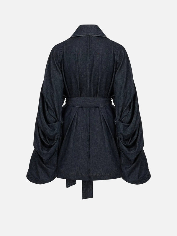 EX DE RUE Sculpt Denim Jacket III – lacivert, arka görünüm