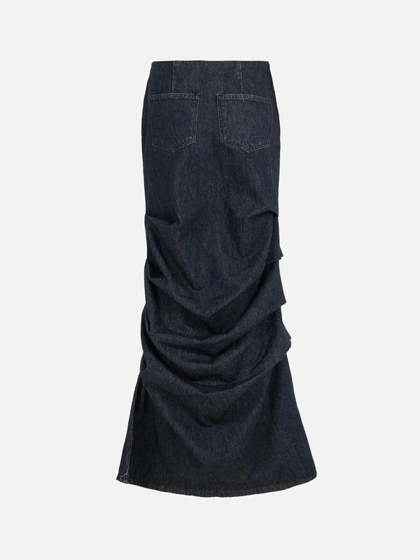 EX DE RUE Sculpt Skirt III – lacivert, arka görünüm
