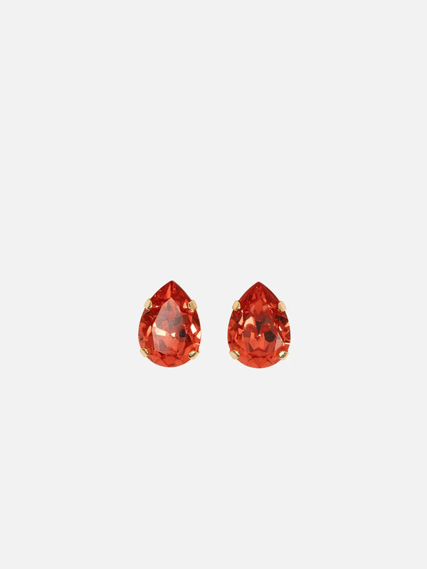NES VINTAGE Swarovski Sunset Pink & Orange Cushion Cut Crystal Stud Vintage Setting Earrings – Sunset Pink & Orange, önden görünüm, 2 adet