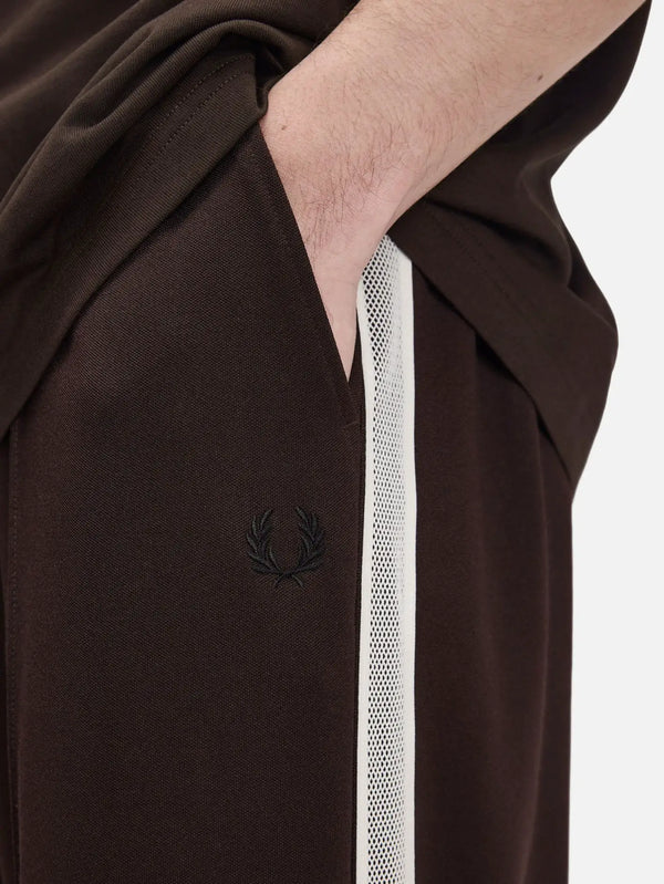 FRED PERRY Tennis Net Tape Track Pant – Rich Brown, yan görünüm