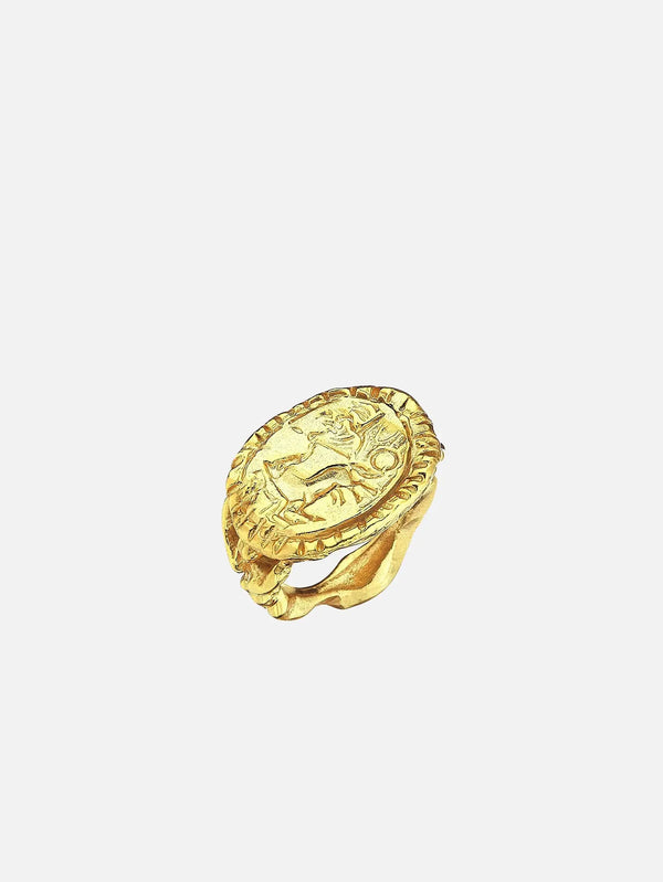 RAFAEL INDIANA The Trojan Ring – gold, ön görünüm ve yakın çekim