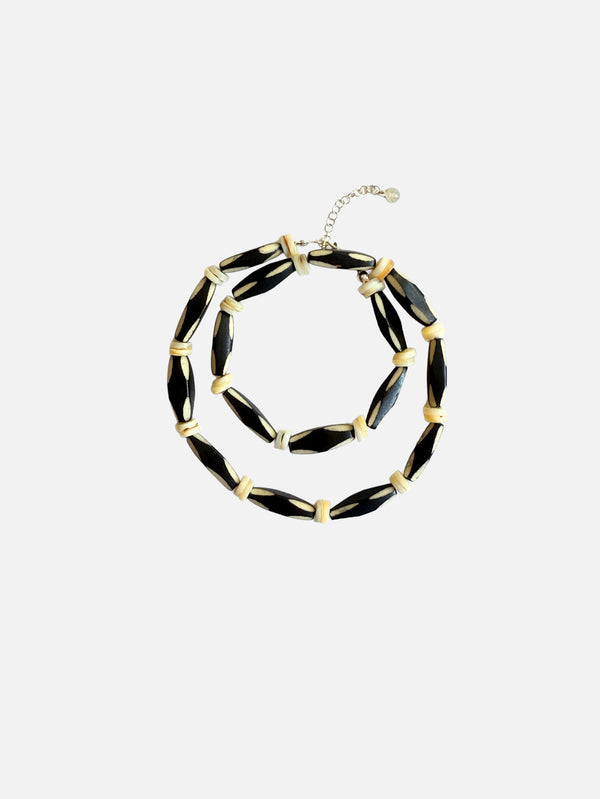 L'ATELIER DES PERLES, Tibétaine El Yapımı Tibet Boncuklu ve Sedef Taşlı Kolye, KOLYE, shopi go'da!