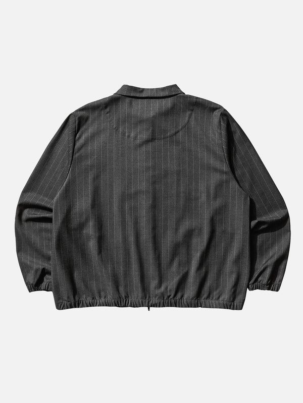 Formal Pinstriped Jacket - Dark Grey