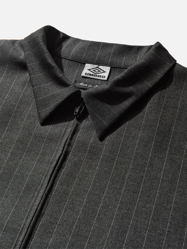Formal Pinstriped Jacket - Dark Grey