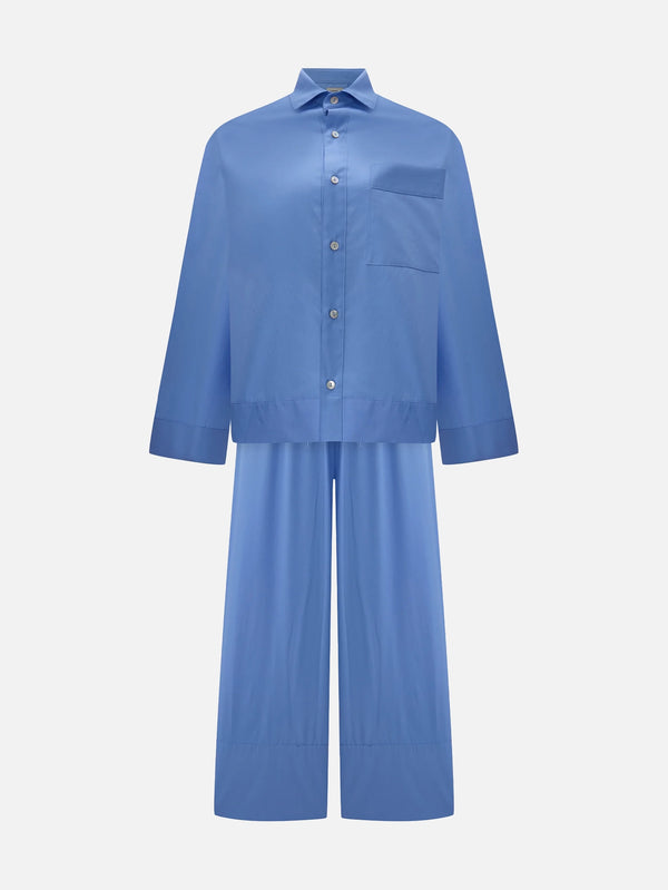 COME AS YOU ARE, Uzak Doğu Koton Pantolon - Gök Mavi, GÖMLEK, shopi go'da!