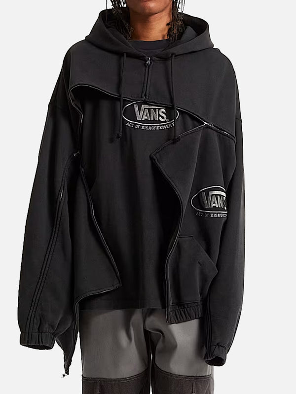 A.O.D. T Zipped Hoodie - Washed Black