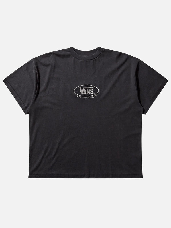 VANS, Slam Jam A.O.D. Oval Logo Tee - Washed Black, T-SHIRT, shopi go'da!