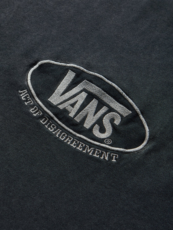 VANS, Slam Jam A.O.D. Oval Logo Tee - Washed Black, T-SHIRT, shopi go'da!