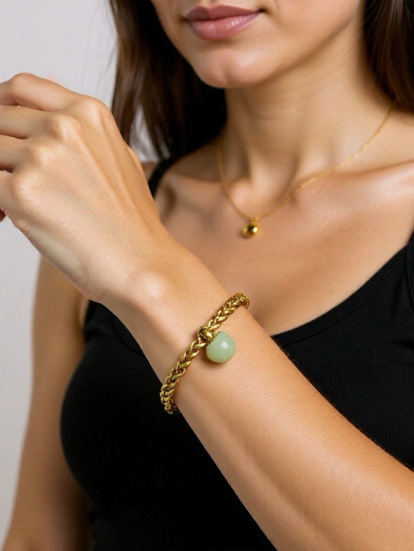 NES VINTAGE, Vintage Altın Kaplama Quartz Renkli Elma Charm’lı Bilezik, BİLEKLİK, shopi go'da!