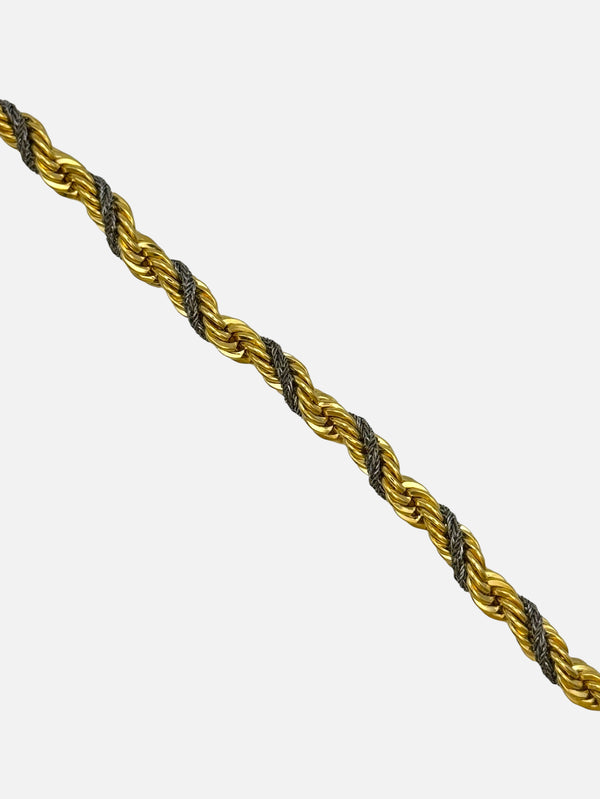 NES VINTAGE, Vintage Silver & Gold Plated Two Tone Rope Twist Bracelet, BİLEKLİK, shopi go'da!