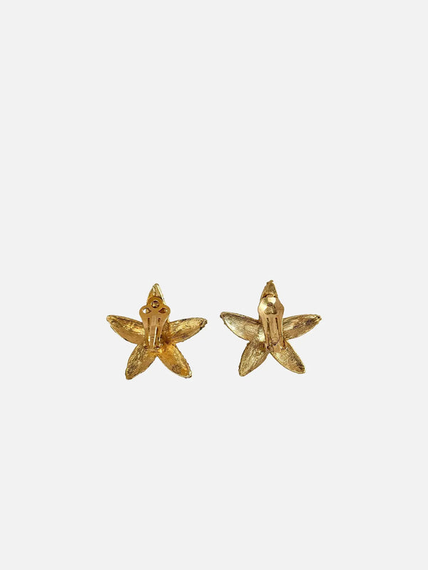 NES VINTAGE Vintage Textured Gold Tone Starfish Earrings – gold tone, önden görünüm