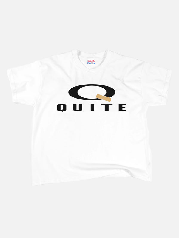 QUITEOFTEN, Bootleg Logo Tee - White, T-SHIRT, shopi go'da!