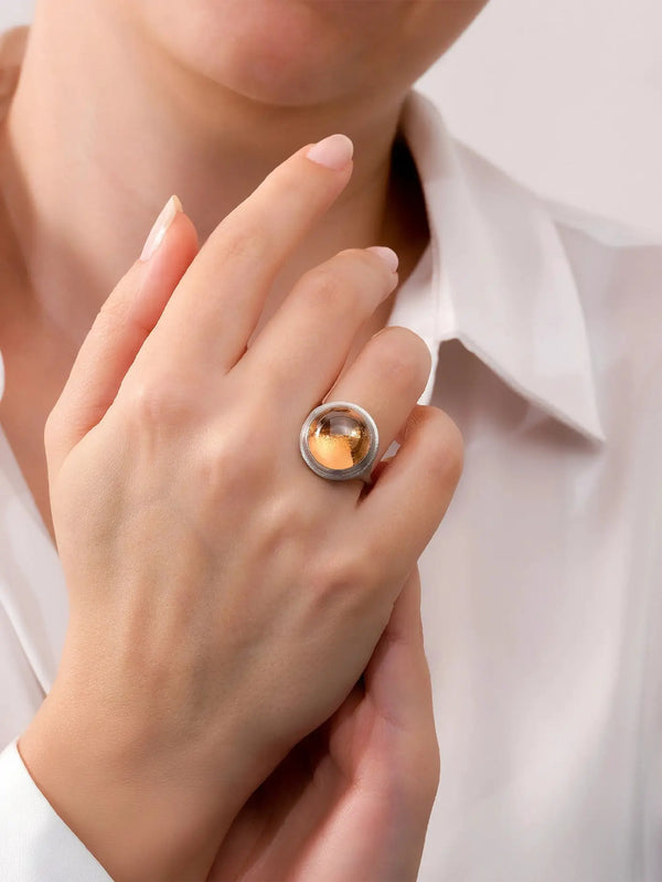 ECE LONDON Aurea Sol Ring - Silver – silver, ön görünüm
