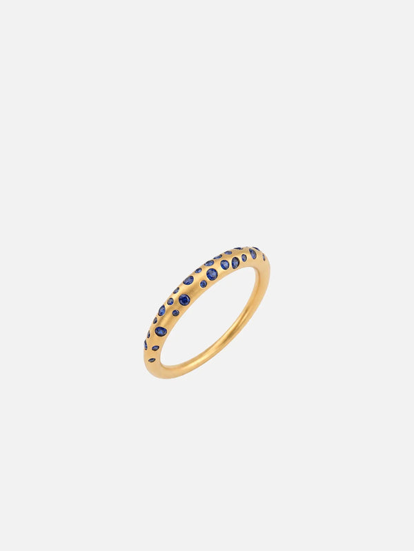 ECE LONDON Aurea Orbis Ring – Gold/Blue, yandan görünüm
