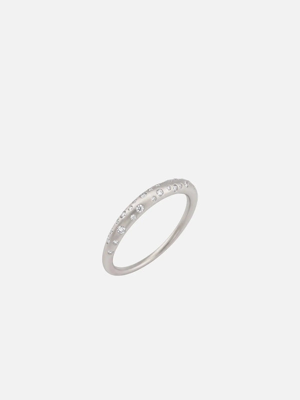 ECE LONDON Aurea Orbis Ring – silver/white, yandan görünüm