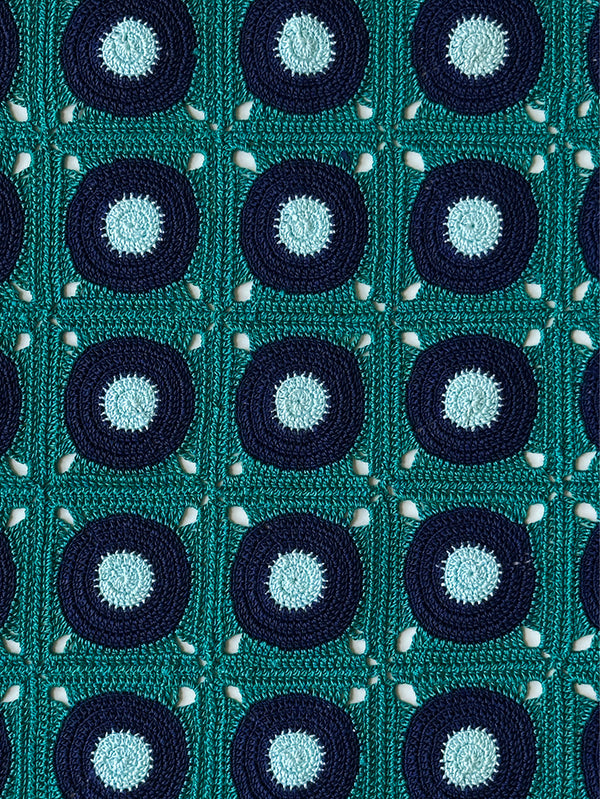 OHM HANDMADE, Evil Eye Dantel Örtü - Yeşil Lacivert Mavi, DANTEL ÖRTÜ, shopi go'da!