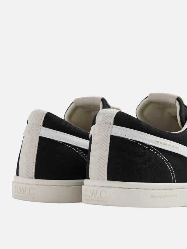 STEPNEY WORKERS CLUB Surma S-Strike Canvas Black/White – Black/White, arka görünüm