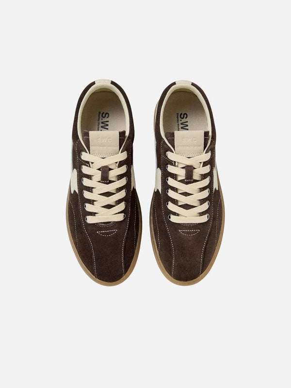 STEPNEY WORKERS CLUB Surma S-Strike Suede Dark Brown – Dark Brown, üstten görünüm, çift