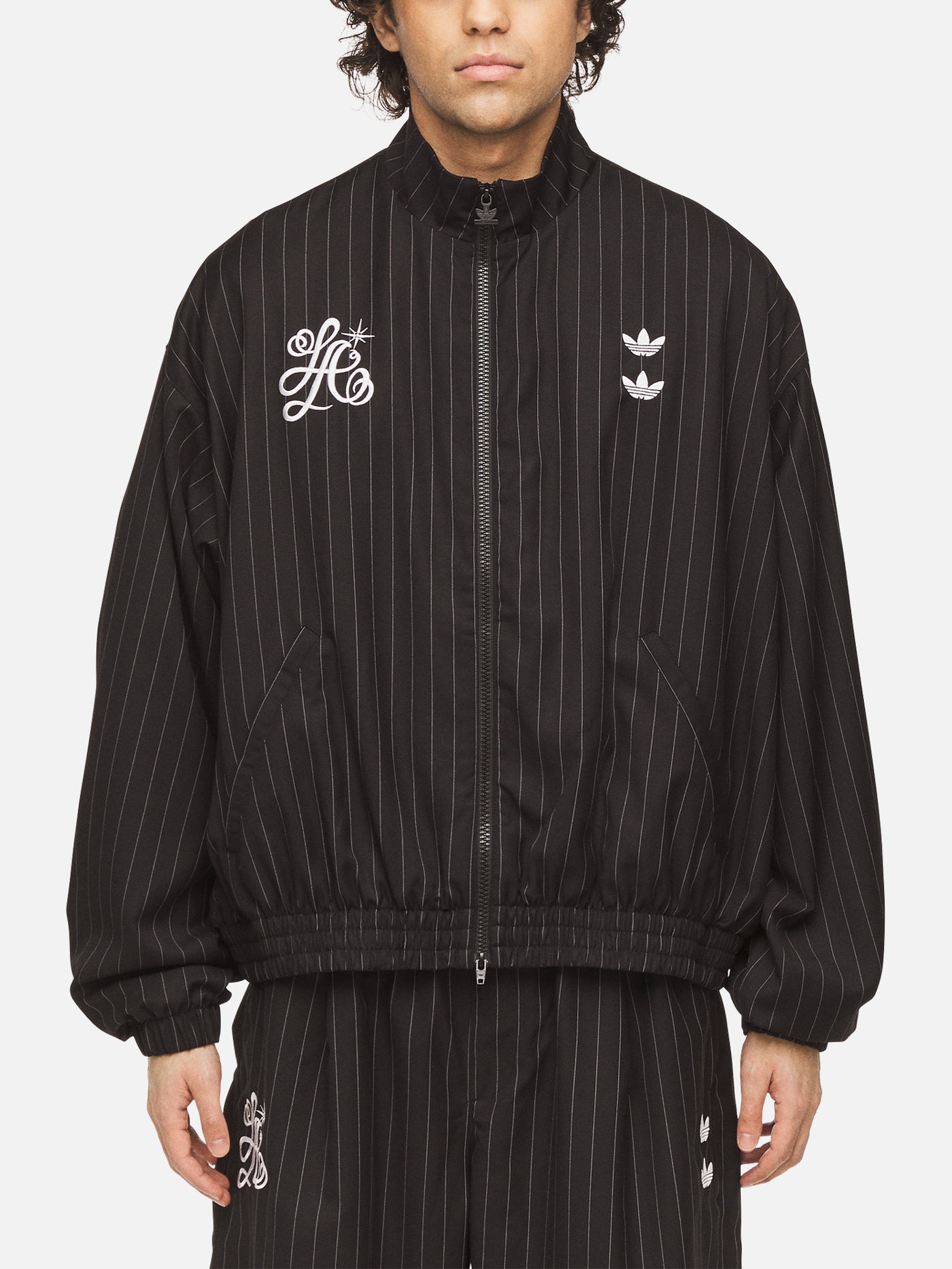 ジャケット・アウター XS ADIDAS WILLY CHAVARRIA STRIPE JACKET Willy Chavarria x Adidas ストライプ ジャケット | ブラック