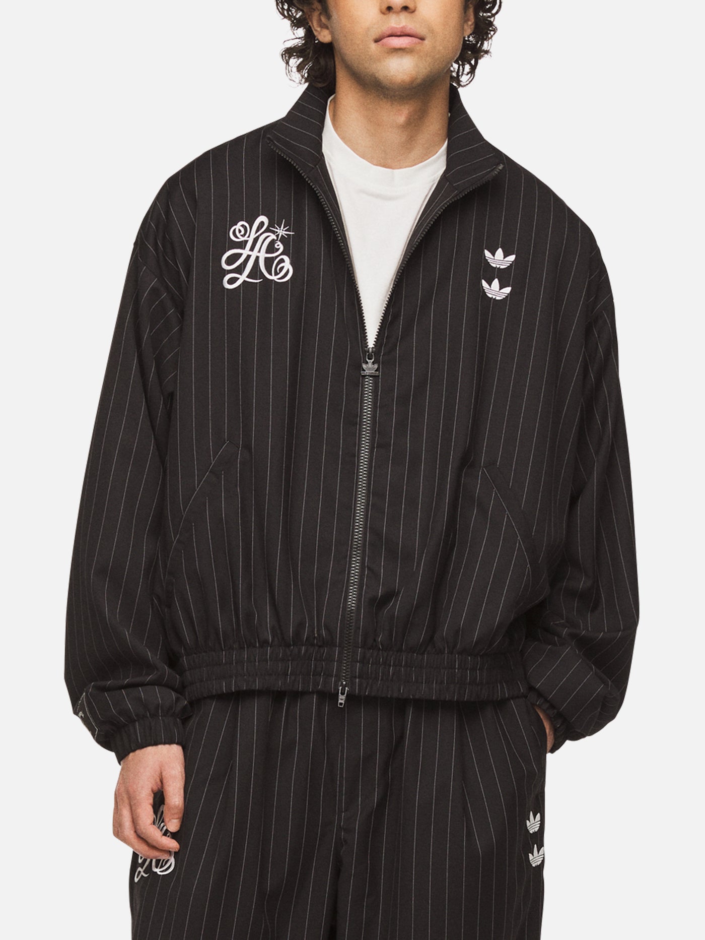 ADIDAS ORIGINALS Willy Chavarria x adidas Pinstripe Jacket - Black ADIDAS ORIGINALS Willy Chavarria x adidas Pinstripe Jacket - Black