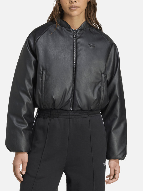 ADIDAS ORIGINALS - CEKET - Pleather Bomber Down Jacket - Black - shopi go'da!.