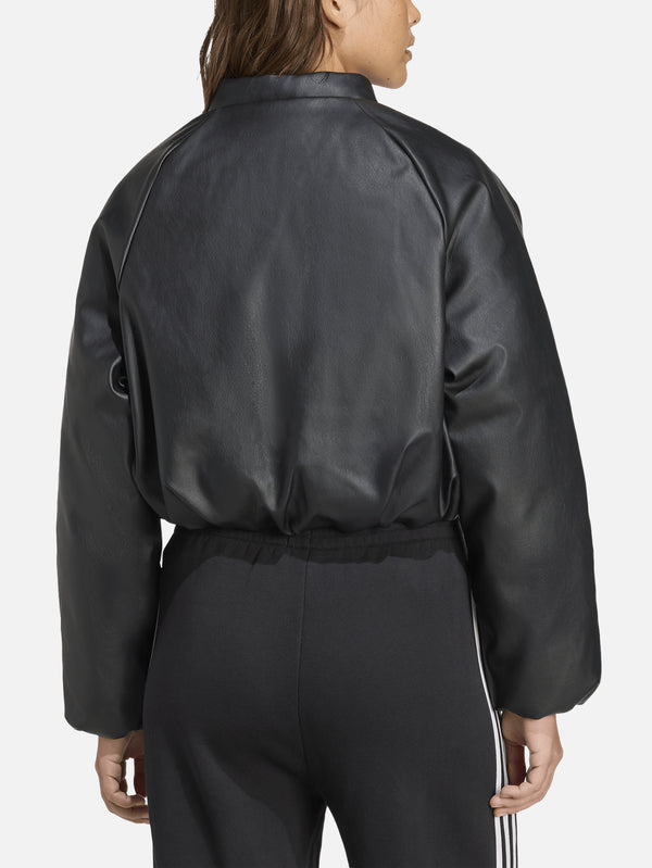 ADIDAS ORIGINALS - CEKET - Pleather Bomber Down Jacket - Black - shopi go'da!.