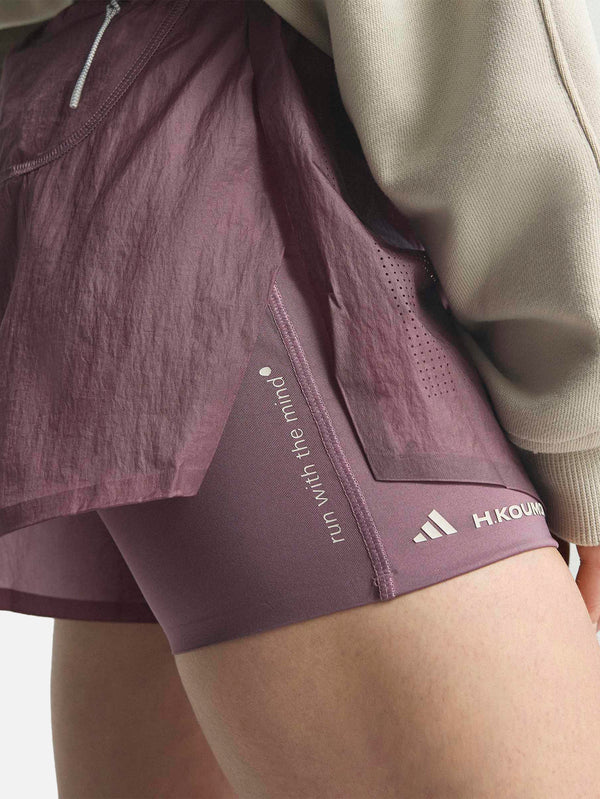 ADIDAS ORIGINALS - ŞORT - Adi365 H.Koumori Running 2-In-1 Shorts - Shadow Fig - shopi go'da!.