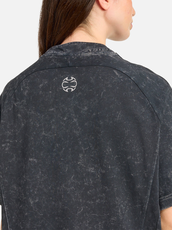 ADIDAS ORIGINALS - T-SHIRT - Adilenium Season 4 Teamgeist Washed Rhinestone Tee - Black - shopi go'da!.