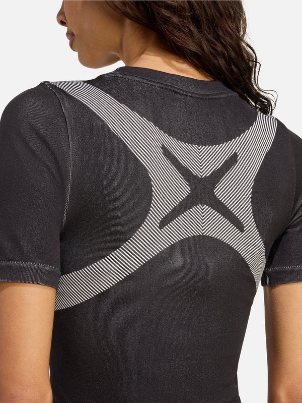 ADIDAS ORIGINALS - T-SHIRT - Seamless Techfit Baby Tee - Black/White - shopi go'da!.