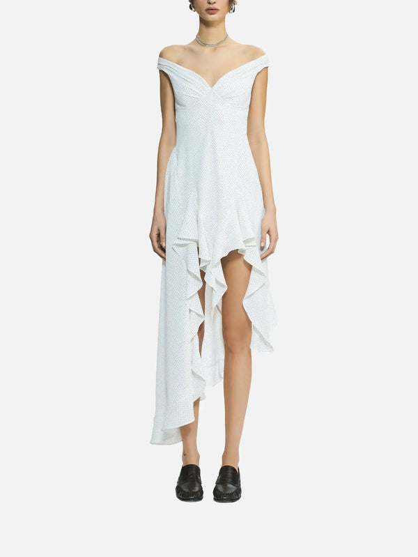 MI MAGIC LOVE Adore White Polka Dot Dress – beyaz, önden görünüm
