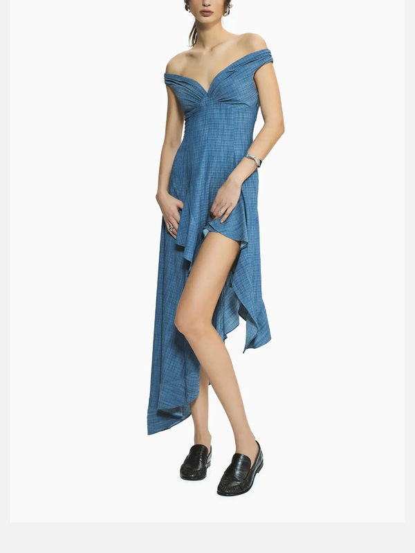 MI MAGIC LOVE Adore Blue Dress – mavi, önden yan görünüm