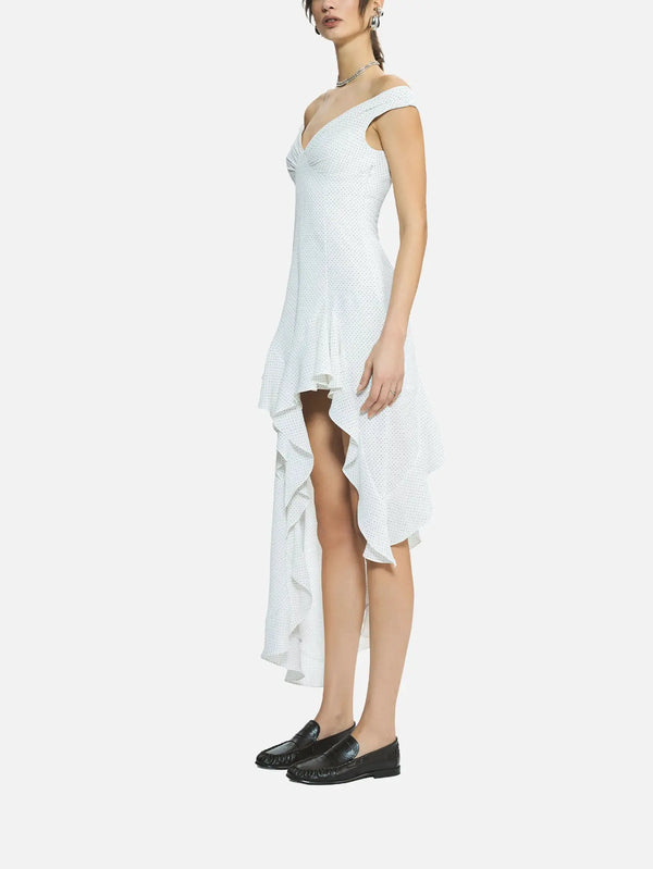 MI MAGIC LOVE Adore White Polka Dot Dress – beyaz, yandan görünüm