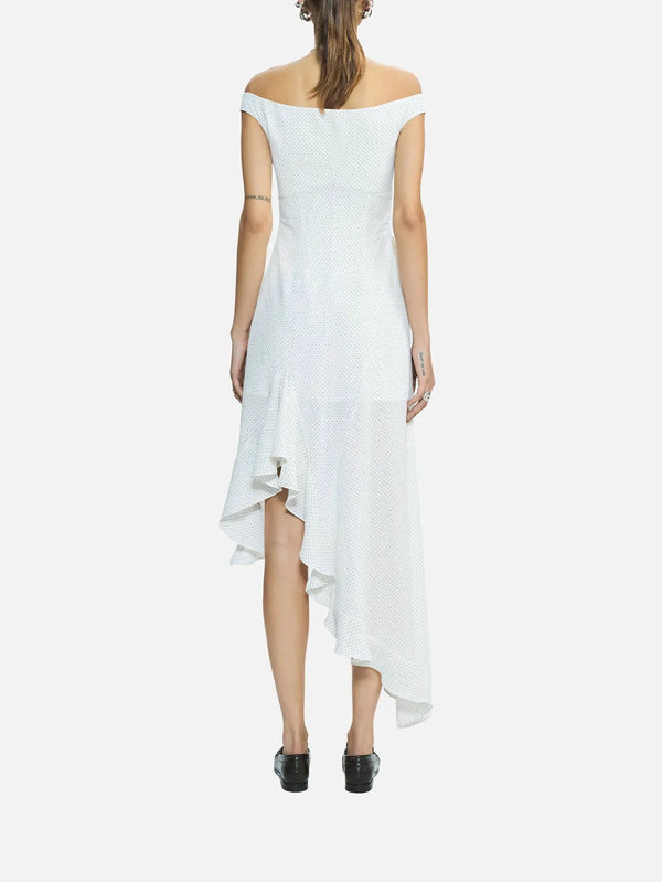 MI MAGIC LOVE Adore White Polka Dot Dress – beyaz, arkadan görünüm