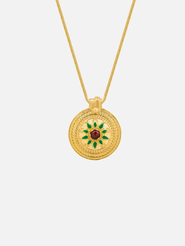ORE DUNE Ancestry Necklace - Garnet Stone – altın, önden görünüm