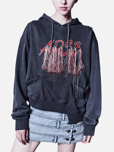 トップス [ANDERSSON BELL]REWORKCHEERLEADER HOODIE Rework ADSB Cheerleader Hoodie - Chcoal