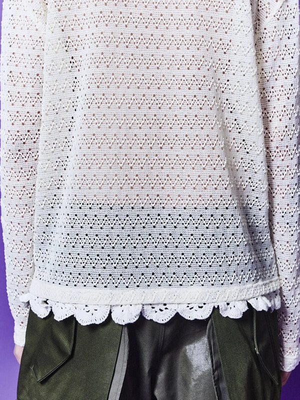 ANDERSSON BELL Flower Garden Crew-Neck Sweater - Ecru - Sweaters KAZAK