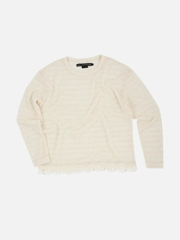 ANDERSSON BELL Flower Garden Crew-Neck Sweater - Ecru - Sweaters KAZAK