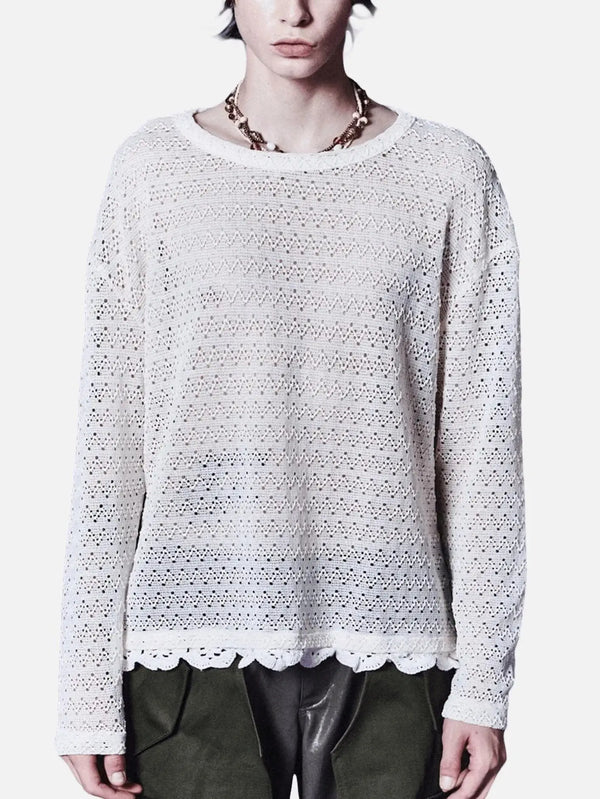 ANDERSSON BELL Flower Garden Crew-Neck Sweater - Ecru - Sweaters KAZAK