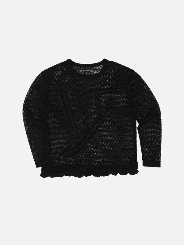 ANDERSSON BELL - KAZAK - Flower Garden Crew-Neck Sweater - Black - shopi go'da!.