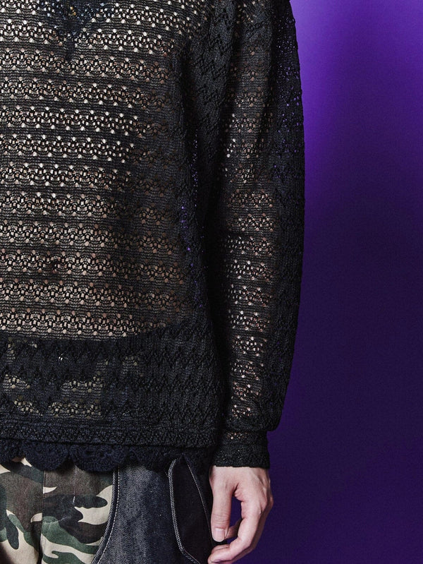 ANDERSSON BELL - KAZAK - Flower Garden Crew-Neck Sweater - Black - shopi go'da!.