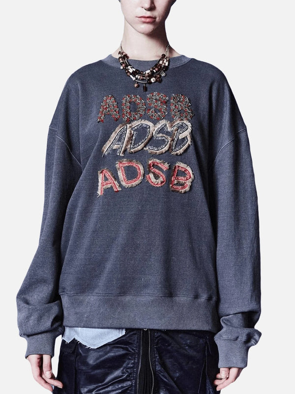ANDERSSON BELL - SWEATSHIRT - ADSB Patch Logo Sweatshirt - Chcoal - shopi go'da!.
